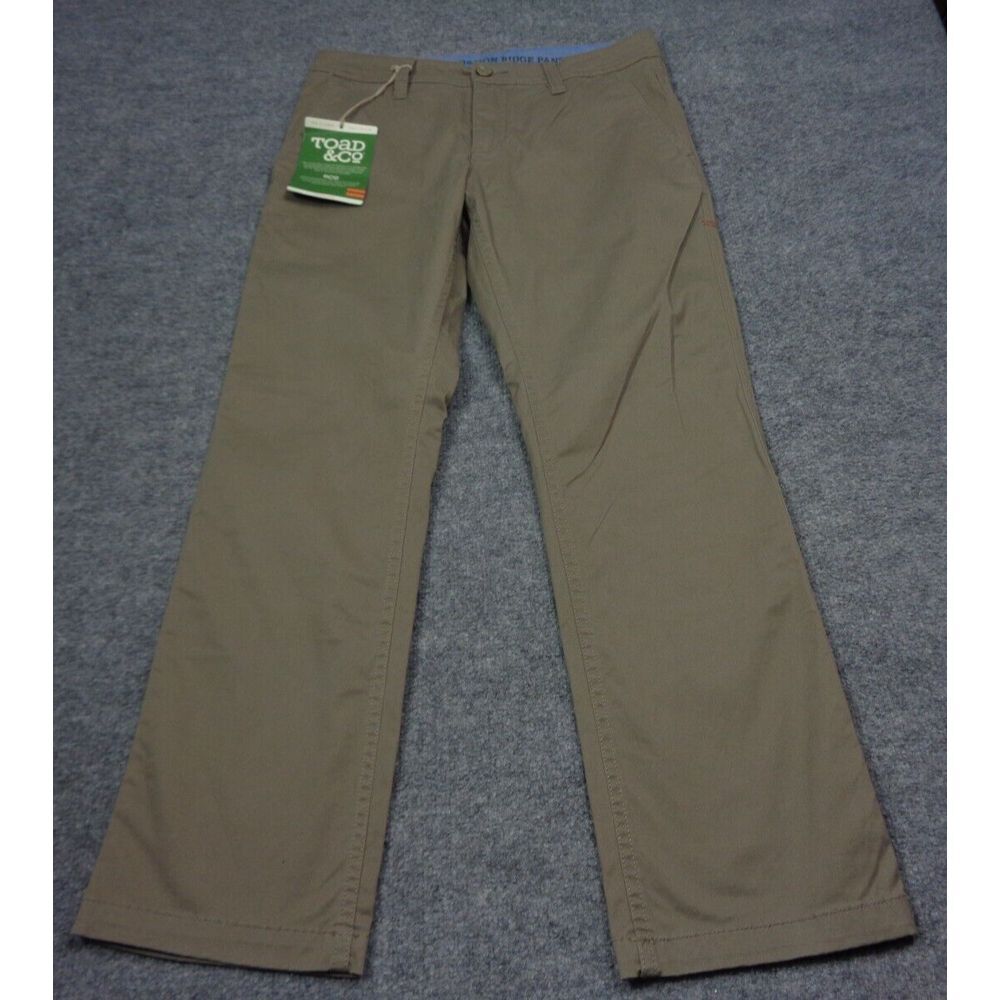 Toad & Co Mens Mission Ridge Pants 30x30 Brown Stretch Casual‎ Relaxed Fit NWT